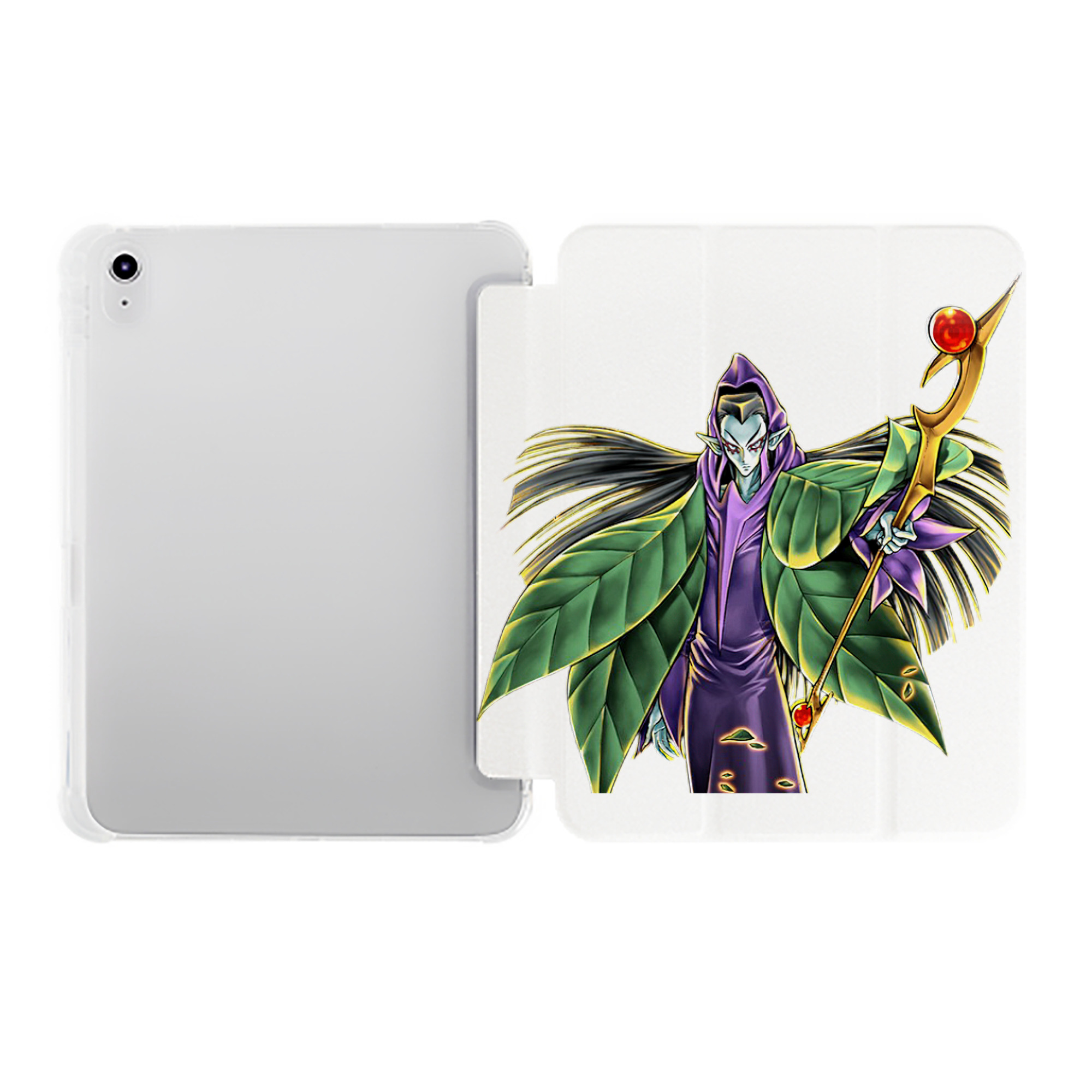 （画像用） 遊☆戯☆王 Yu-Gi-Oh! IPad ケース ペン収納付き 三つ折りスタンド PUレザー×シリコン 対応機種9.5/10.5/10.9インチ